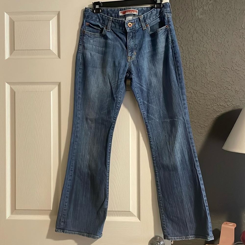Vintage gap curvy flare ankle jeans